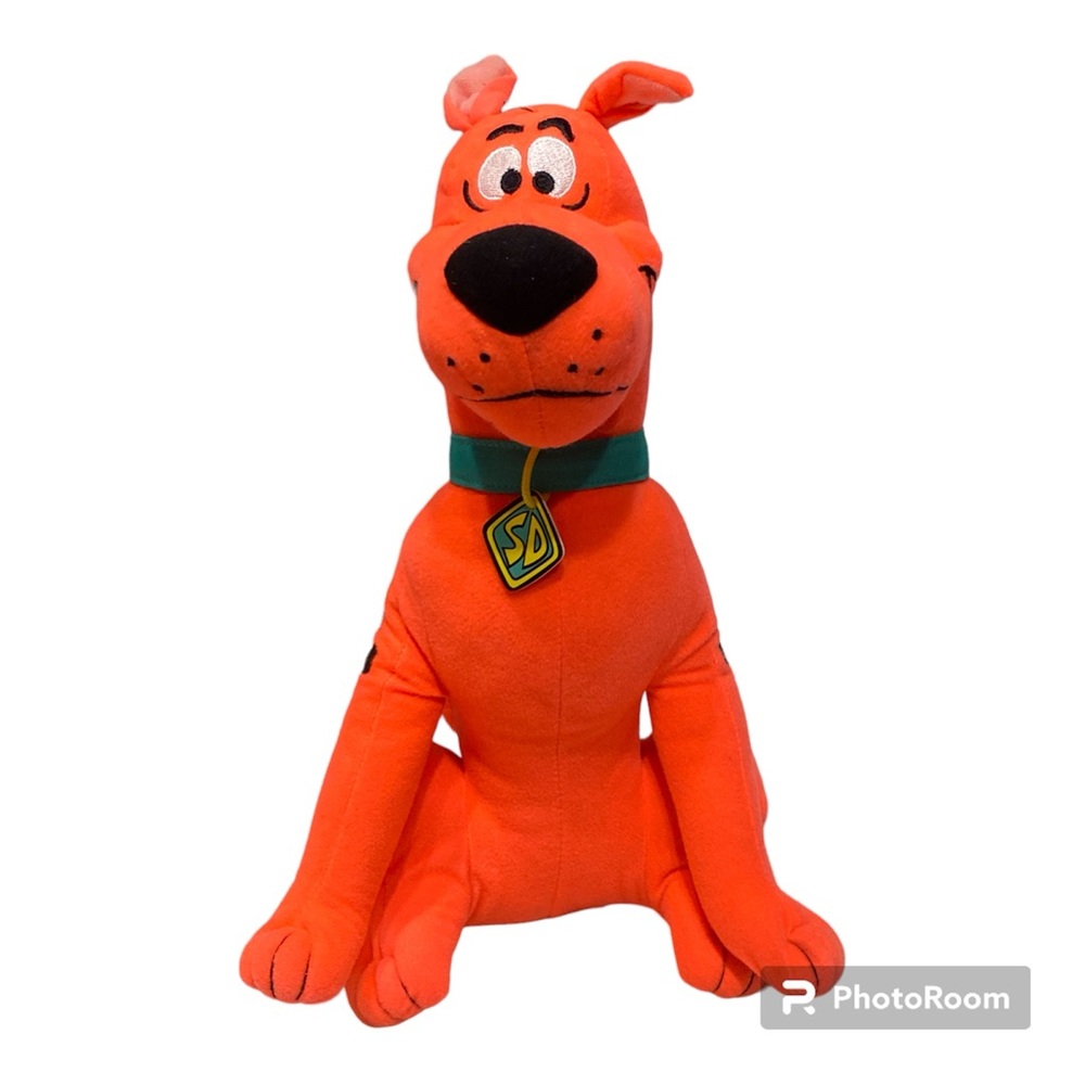 Scooby Doo Doll Toy Factory Fluorescent Orange Pink 13 Inches Great Dane Cartoon